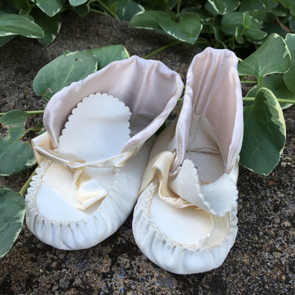 New born white baby booties